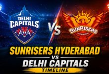 Sunrisers Hyderabad vs Delhi Capitals timeline